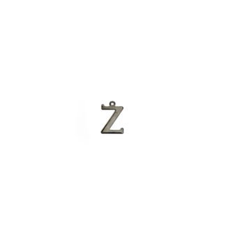 Dark grey metal letter Z pendants - size 10 x 15 mm - 5 pieces