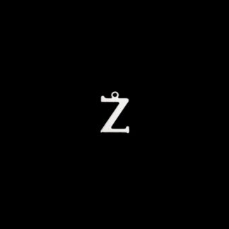 Silvery metal letter Z pendants - size 10 x 15 mm - 5 pieces