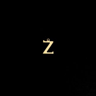 Golden metal letter Z pendants - size 10 x 15 mm - 5 pieces