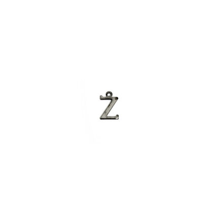 Dark grey metal letter Z pendants - size 7 x 12 mm - 5 pieces