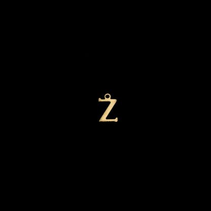 Golden metal letter Z pendants - size 7 x 11 mm - 5 pieces