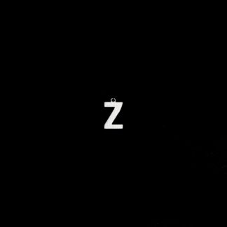 Silvery metal letter Z pendant - size 7 x 12 mm