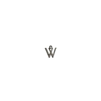 Dark grey metal letter W pendants - size 10 x 11 mm - 5 pieces