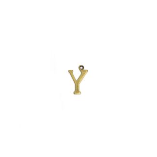Brass metal letter Y pendants - size 10 x 15 mm - 5 pieces