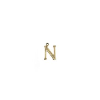 Brass metal letter N pendants - size 10 x 15 mm - 5 pieces