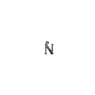 Dark grey metal letter N pendants - size 7 x 11 mm - 5 pieces