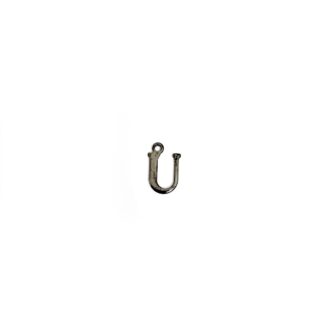Dark grey metal letter U pendant - size 7 x 11 mm - 5 pieces