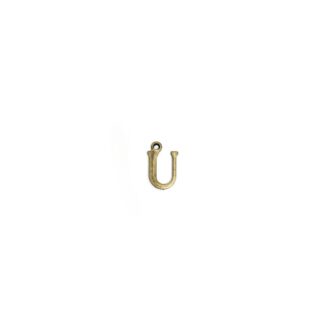 Brass metal letter U pendant - size 7 x 11 mm - 5 pieces
