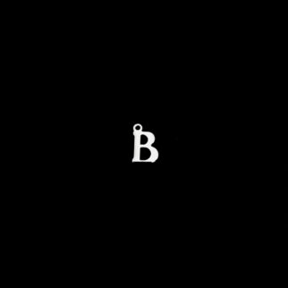Silvery metal letter B pendants - size 7 x 11 mm - 5 pieces