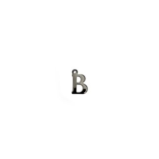 Dark grey metal letter B pendants - size 7 x 11 mm - 5 pieces