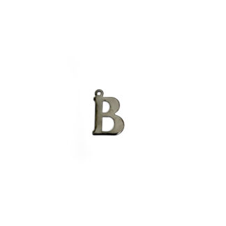 Dark grey metal letter B pendants - size 11 x 16 mm - 5 pieces