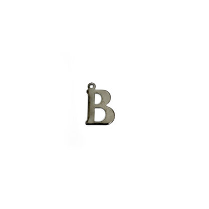 Dark grey metal letter B pendants - size 11 x 16 mm - 5 pieces