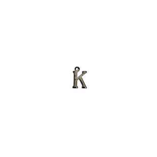 Dark grey metal letter K pendants - size 7 x 11 mm - 5 pieces