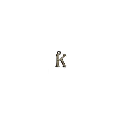 Dark grey metal letter K pendants - size 7 x 11 mm - 5 pieces