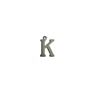 Dark grey metal letter K pendants - size 11 x 16 mm - 5 pieces