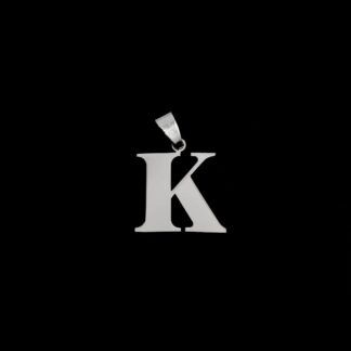 Silvery metal letter K pendant - size 22 x 32 mm