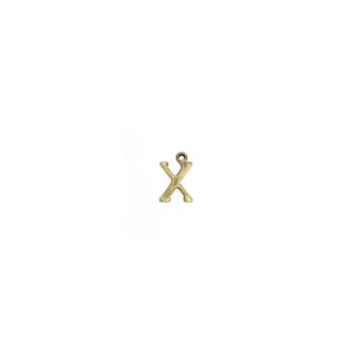 Brass metal letter X pendants - size 7 x 11 mm - 5 pieces