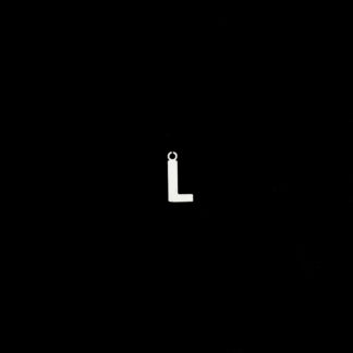 Silvery metal letter L pendant - size 6 x 12 mm