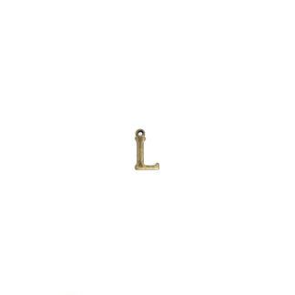 Brass metal letter L pendants - size 6 x 11 mm - 5 pieces