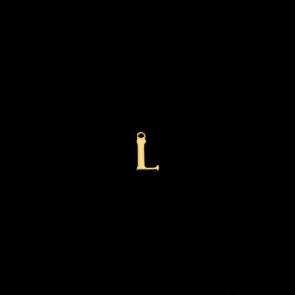 Golden metal letter L pendants - size 7 x 11 mm - 5 pieces