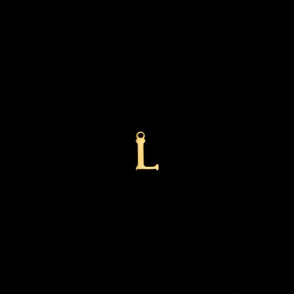 Golden metal letter L pendants - size 7 x 11 mm - 5 pieces