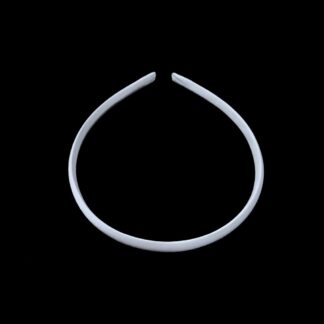 Shiny pearly white fabric covered plastic hairbands - width 9 mm - 2 pieces