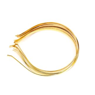 Golden metal hairbands - width 5 mm - 2 pieces