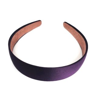 Purple fabric covered plastic hairband - width 28 mm
