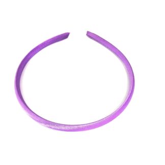 Shiny violet fabric covered plastic hairbands - width 9 mm - 2 pieces