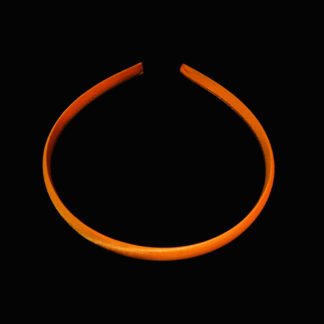 Shiny orange fabric covered plastic hairbands - width 9 mm - 2 pieces