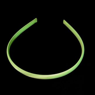 Shiny light green fabric covered plastic hairbands - width 9 mm - 2 pieces