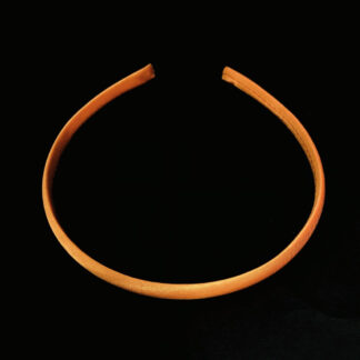 Shiny grey orange fabric covered plastic hairbands - width 9 mm - 2 pieces