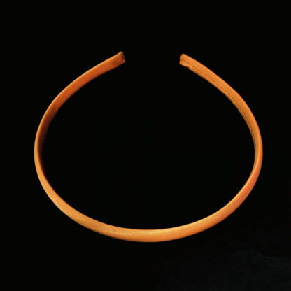 Shiny grey orange fabric covered plastic hairbands - width 9 mm - 2 pieces