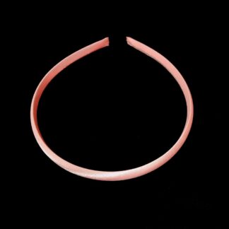 Shiny light pink fabric covered plastic hairbands - width 9 mm - 2 pieces
