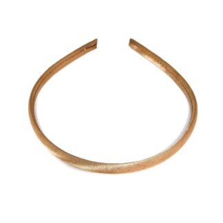 Light golden brown fabric covered plastic hairbands - width 9 mm - 2 pieces