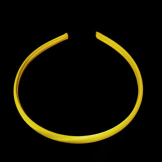 Shiny yellow fabric covered plastic hairbands - width 9 mm - 2 pieces