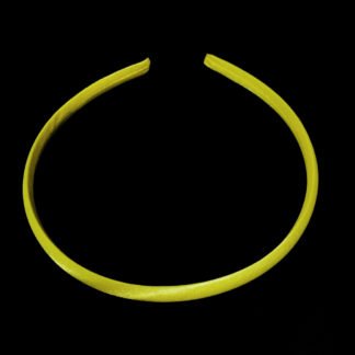 Shiny yellow fabric covered plastic hairbands - width 9 mm - 2 pieces