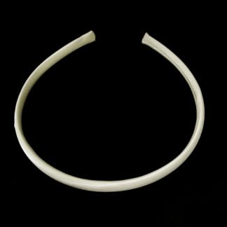 Shiny cream white fabric covered plastic hairbands - width 9 mm - 2 pieces