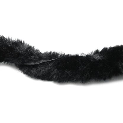 Fluffy black furry trim by metre - diametre 4 cm
