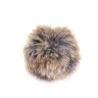 Yellowish brown fox fur ball with elastic loop - size 70 mm