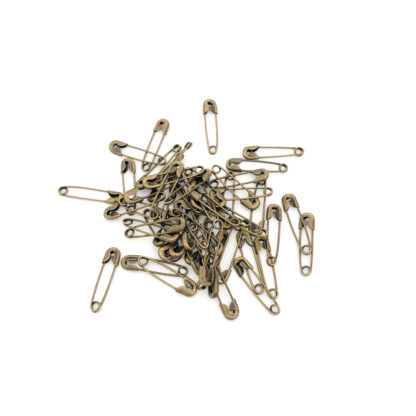 Brass metal safety pins - length 18 mm - weight 10 g