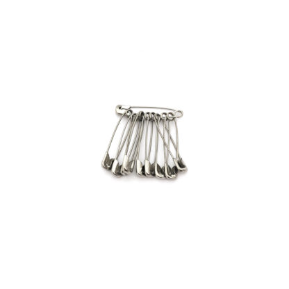 Silvery metal safety pins - length 26 mm - 10 pieces