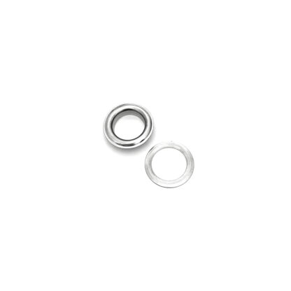 Round silvery metal grommet - diametre 20 mm - 10 pairs