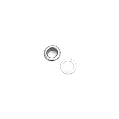 Round silvery metal grommet - diametre 13.5 mm - 20 pairs