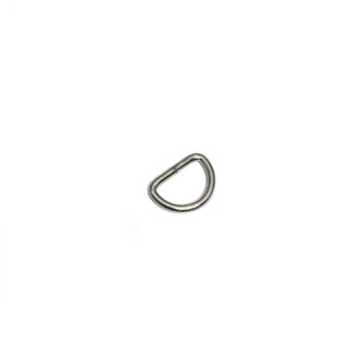 Silvery metal D rings - size 12 x 17 mm - 4 pieces