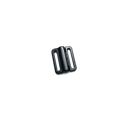 Rectangular black plastic clasp - size 16 x 21 mm - 2 pieces