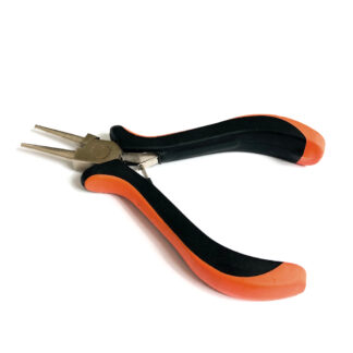 Metal bending rubber grip pliers with black and orange plastic handles - size 70 x 128 mm