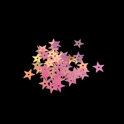 Iridescent light pink and blue star sequins - size 10 mm - weight 5 g