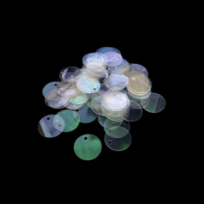 Round iridescent semi-transparent sequins - diametre 12 mm - weight 5 g