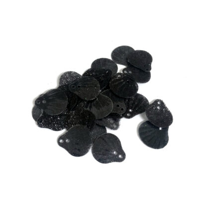 Glittery black shell sequins - size 13 mm - weight 5 g